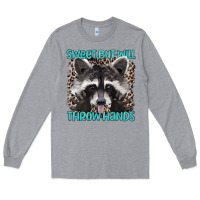 Heather Grey sweet but will throw hands Long Sleeve Tee - Artiststas