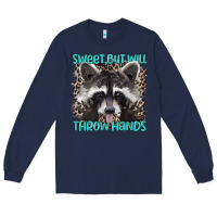 Navy sweet but will throw hands Long Sleeve Tee - Artiststas