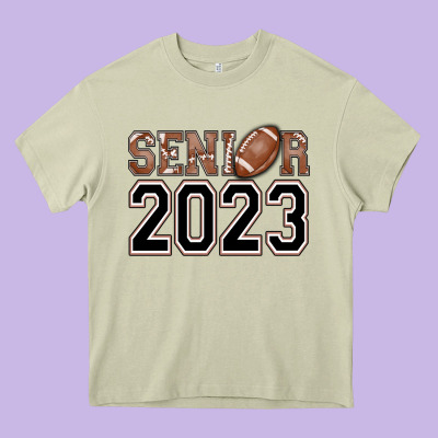 Senior 2023 American Football Heavy Core Tee Designed By Adodesignshop
