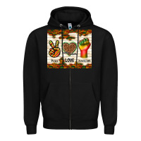 Black peace love juneteenth Zipper Hoodie - TumblerDesignByShophia