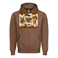 Chestnut peace love juneteenth Zipper Hoodie - TumblerDesignByShophia