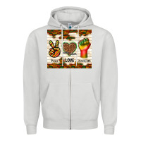 Dove Grey peace love juneteenth Zipper Hoodie - TumblerDesignByShophia