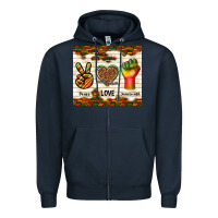Navy peace love juneteenth Zipper Hoodie - TumblerDesignByShophia
