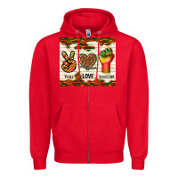 Red peace love juneteenth Zipper Hoodie - TumblerDesignByShophia