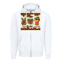 White peace love juneteenth Zipper Hoodie - TumblerDesignByShophia