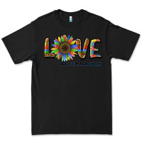 Black love sunflower autism awareness Premium Tee - BarkalooDesign