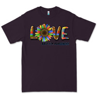 Plum love sunflower autism awareness Premium Tee - BarkalooDesign