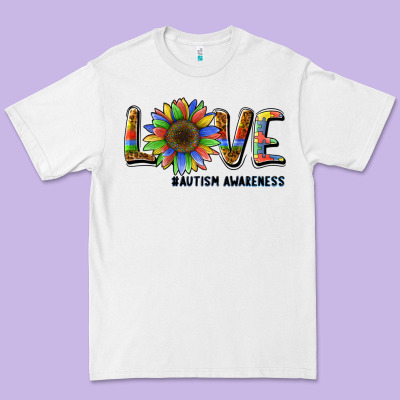 Love Sunflower Autism Awareness Premium Tee Designed By Barkaloodesign