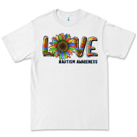 White love sunflower autism awareness Premium Tee - BarkalooDesign