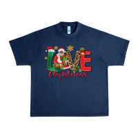 Navy love christmas black santa Urban Heavy Tee - MaliasSmallBusiness