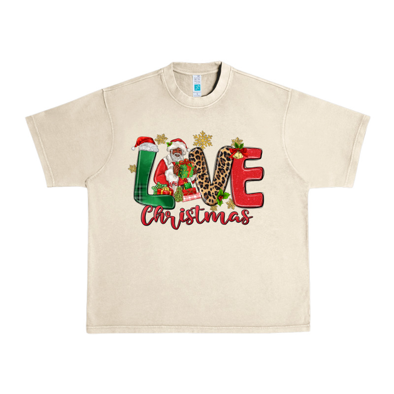 Love Christmas Black Santa Urban Heavy Tee by MaliasSmallBusiness | Teevron