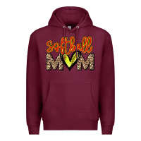 Burgundy Softball mom mother's day Premium Hoodie - HowdyJamesFarm