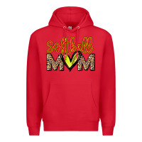 Red Softball mom mother's day Premium Hoodie - HowdyJamesFarm