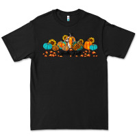 Black hello fall pumpkin sunflower Premium Tee - JahusDesignShop