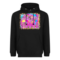 Black Hot Girl Summer Tie Dye Leopard Heavyweight Hoodie - CowCowDesign