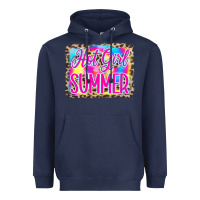 Navy Hot Girl Summer Tie Dye Leopard Heavyweight Hoodie - CowCowDesign
