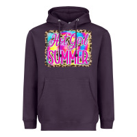 Plum Hot Girl Summer Tie Dye Leopard Heavyweight Hoodie - CowCowDesign