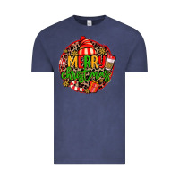 Vintage Denim merry leopard merry christmas Vintage Tee - MaliasSmallBusiness