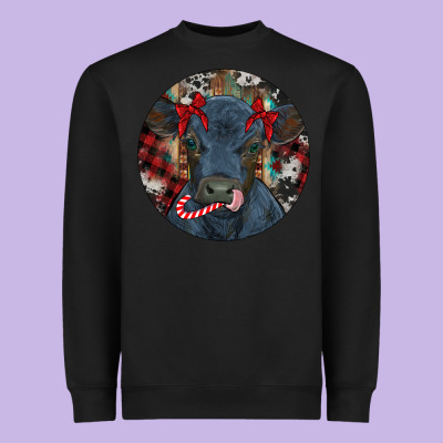 Black Angus Calf Christmas Heavyweight Sweatshirt Designed By Ranaportraitstore