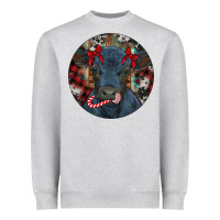 Heather Grey Black Angus Calf Christmas Heavyweight Sweatshirt - RanaPortraitStore