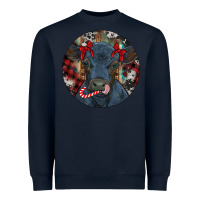 Navy Black Angus Calf Christmas Heavyweight Sweatshirt - RanaPortraitStore