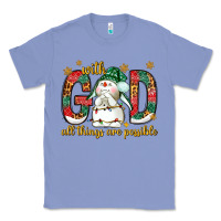 Colony Blue With God all things are possible with snowman Classic Tee - NancyCooperArtShop