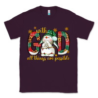 Plum With God all things are possible with snowman Classic Tee - NancyCooperArtShop