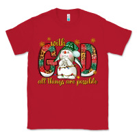 Red With God all things are possible with snowman Classic Tee - NancyCooperArtShop