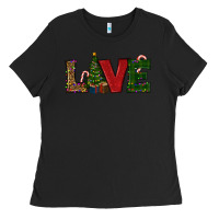 Black Christmas Tree Love Ladies Tee - RanaPortraitStore