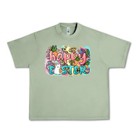 Oil Green Happy Easter Urban Heavy Tee - NancyCooperArtShop
