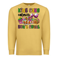 Antique Gold king cake calories don't count mardi gras Premium Sweatshirt - OliviaCreatesArt