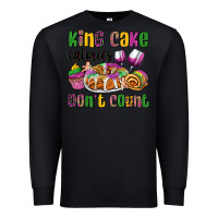 Black king cake calories don't count mardi gras Premium Sweatshirt - OliviaCreatesArt
