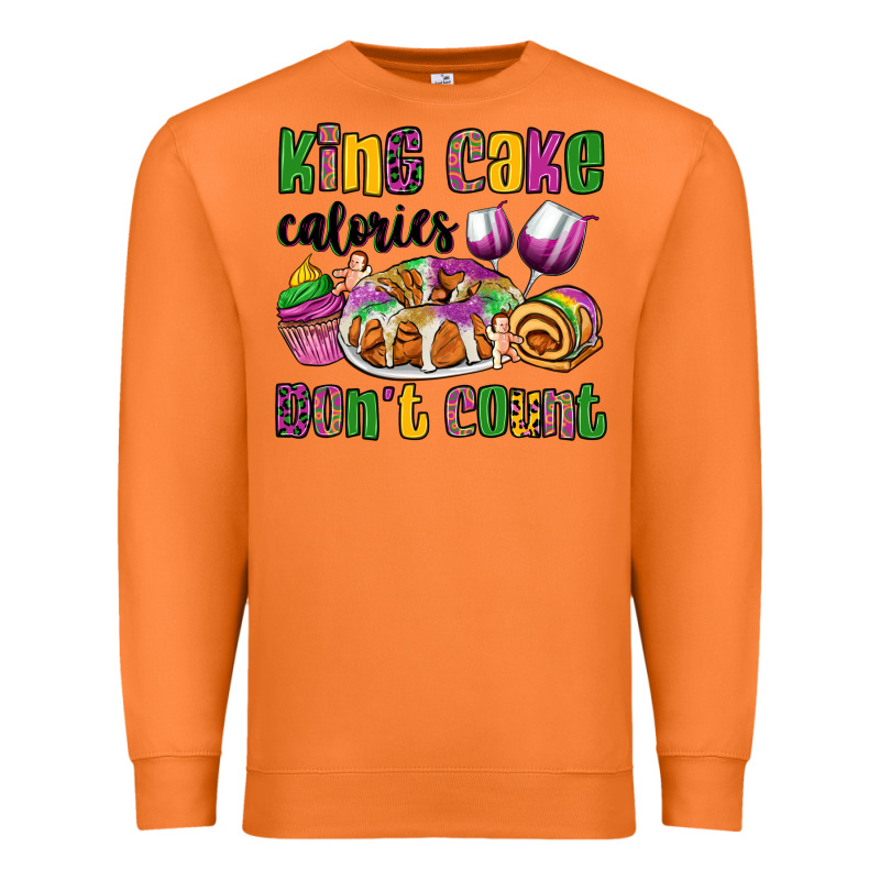 King Cake Calories Don't Count Mardi Gras Premium Sweatshirt by OliviaCreatesArt | Teevron