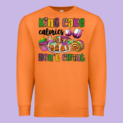 King Cake Calories Don't Count Mardi Gras Premium Sweatshirt Designed By Oliviacreatesart