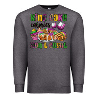 Charcoal Heather king cake calories don't count mardi gras Premium Sweatshirt - OliviaCreatesArt