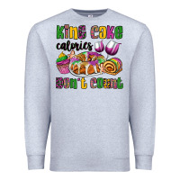 Heather Grey king cake calories don't count mardi gras Premium Sweatshirt - OliviaCreatesArt