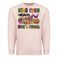 Pale Pink king cake calories don't count mardi gras Premium Sweatshirt - OliviaCreatesArt