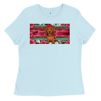Baby Blue dachshund puppy license plate Ladies Tee - Artiststas