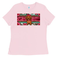 Dachshund Puppy License Plate Ladies Tee | Teevron