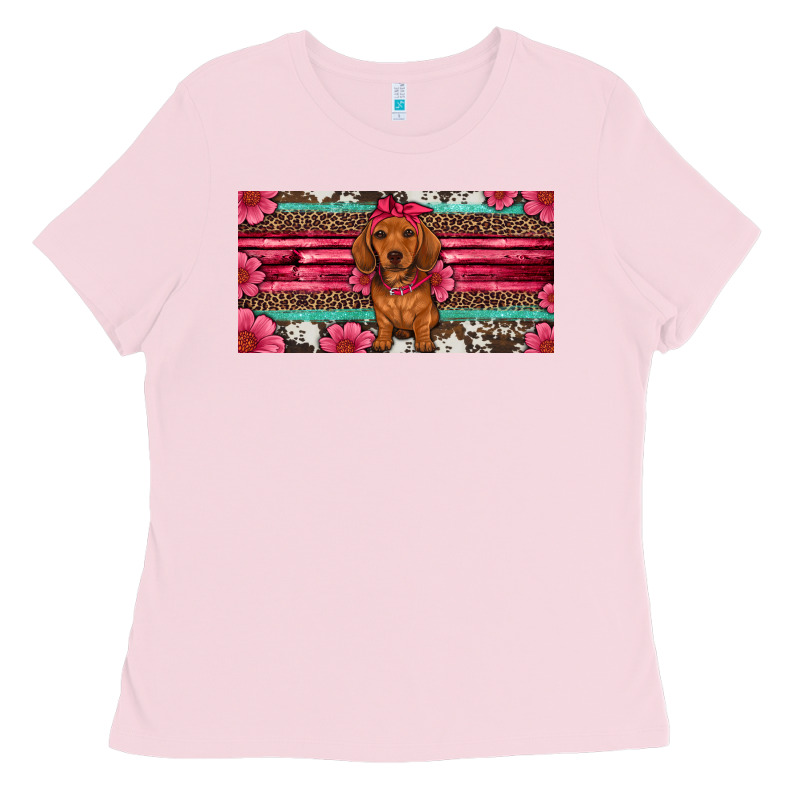 Dachshund Puppy License Plate Ladies Tee by Artiststas | Teevron