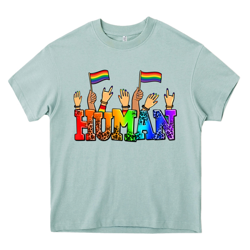 Human With Hands And Pride Flags Heavy Core Tee by AdoDesignShop | Teevron