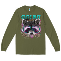 Army Green cute but feral Long Sleeve Tee - Artiststas