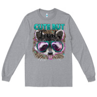 Heather Grey cute but feral Long Sleeve Tee - Artiststas