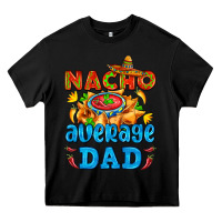 Black nacho average dad with nacho Heavy Core Tee - AdoDesignShop