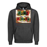 Charcoal Heather juneteenth free ish since 1865 Zipper Hoodie - TumblerDesignByShophia