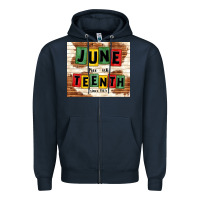 Navy juneteenth free ish since 1865 Zipper Hoodie - TumblerDesignByShophia