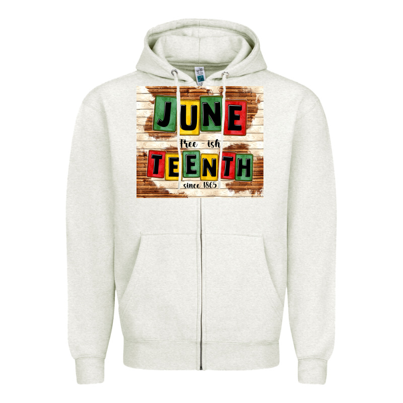 Juneteenth Free Ish Since 1865 Zipper Hoodie by TumblerDesignByShophia | Teevron