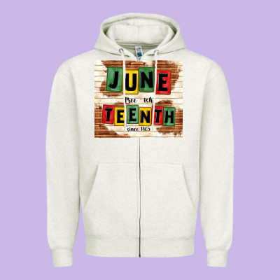 Juneteenth Free Ish Since 1865 Zipper Hoodie Designed By Tumblerdesignbyshophia