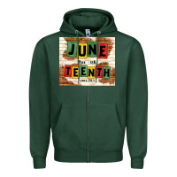 Sports Green juneteenth free ish since 1865 Zipper Hoodie - TumblerDesignByShophia