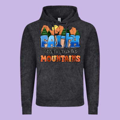 Faith Can Move Mountains Vintage Hoodie Designed By Maliassmallbusiness